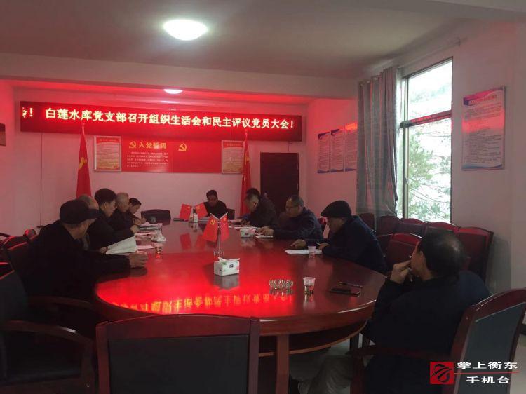 白莲水库党支部召开组织生活会和民主评议党员大会