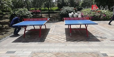 丰富居民休闲生活 岳塘岭社区安装崭新乒乓球台