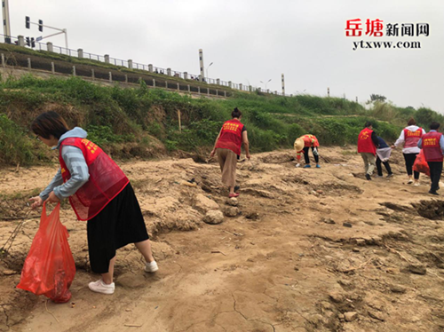 五里堆社区开展河滩清理志愿活动